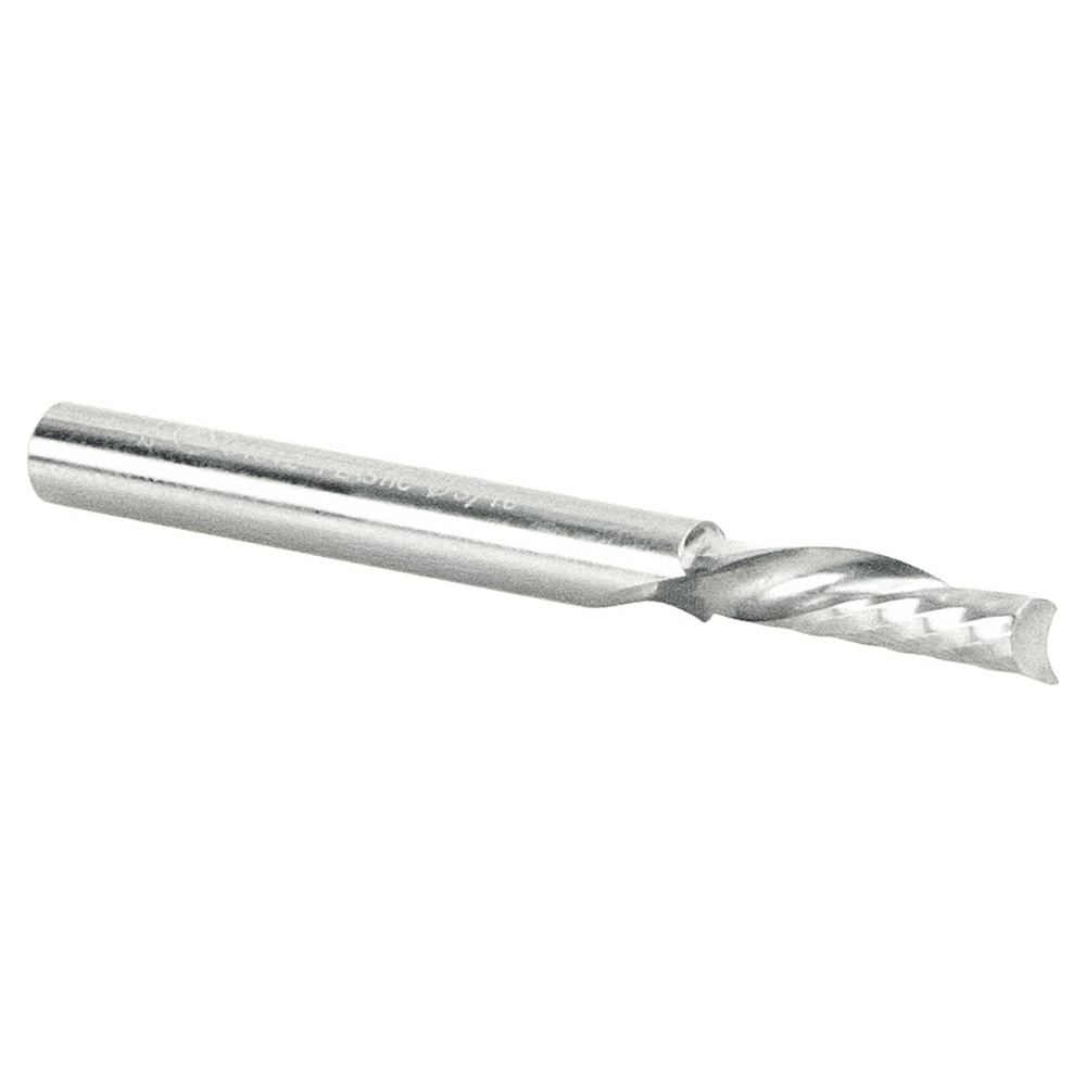 3/16" x 2" Down-Cut 'O' Plastic Cutting CNC Spiral Router Bit, 1-Flute, 3/16" Shank - Alt Image 2