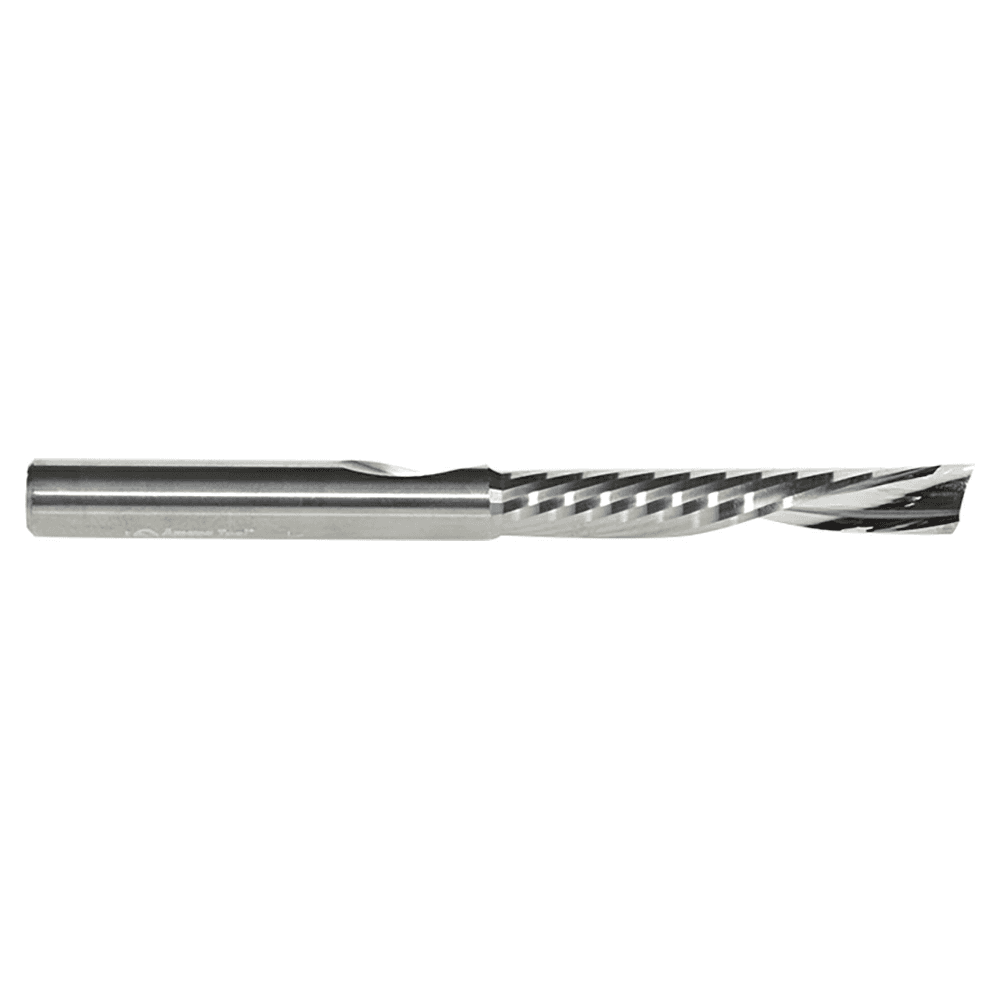 1/4" x 3" x 1-1/2" Down-Cut 'O' Plastic Cutting CNC Spiral Router Bit, 1-Flute, 1/4" Shank - Alt Image 1