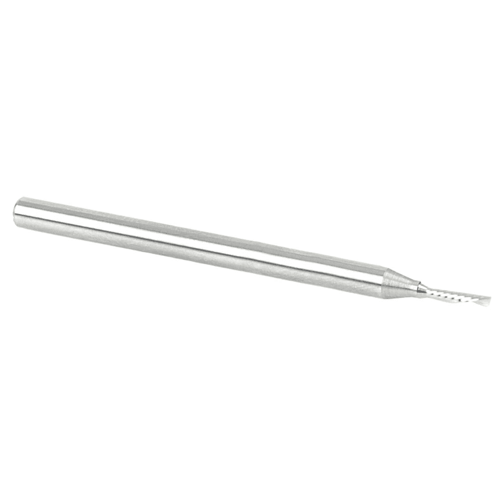 1/16" x 2" Down-Cut 'O' Plastic Cutting CNC Spiral Router Bit, 1-Flute, 1/8" Shank - Alt Image 2