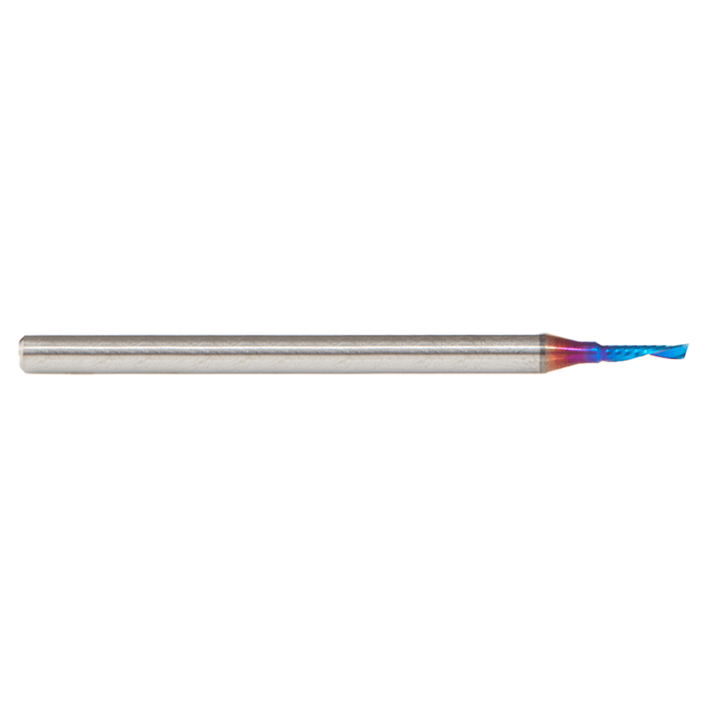 1/16" x 1/4" Spektra Extreme Tool Life Coated Down-Cut 'O' Plastic Cutting CNC Spiral Router Bit, 1-Flute, 1/8" Shank Alt 2 - Image