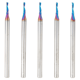 1/16" x 1/4" Spektra Extreme Tool Life Coated Down-Cut 'O' Plastic Cutting CNC Spiral Router Bit, 1-Flute, 1/8" Shank ((5/Pack) Alt 1 - Image