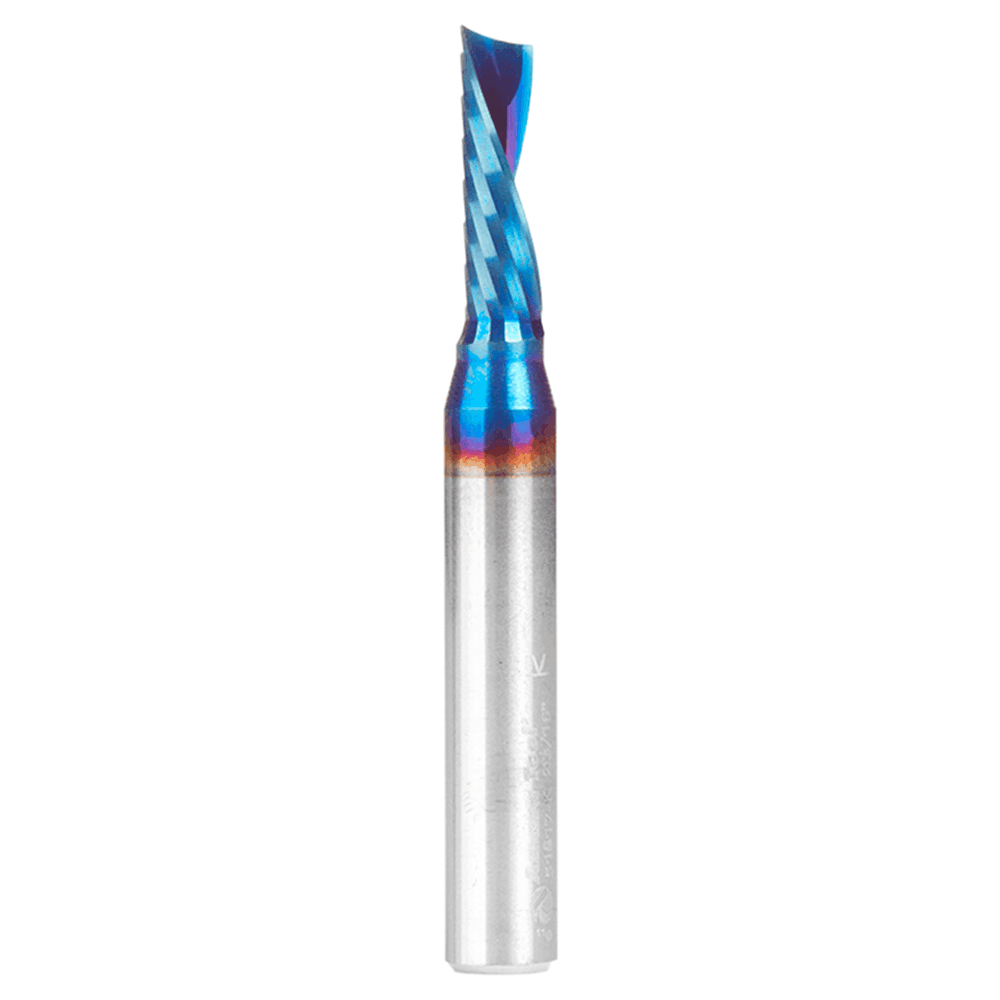 3/16" Dia x 5/8" Solid Carbide CNC Spektra Extreme Tool Life Coated Spiral 'O' Flute, Plastic Cutting, 1/4" Shank, Down-Cut Router Bit Alt 1 - Image