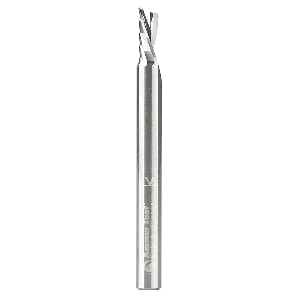 3/16" x 2" x 3/8" Down-Cut 'O' Plastic Cutting CNC Spiral Router Bit, 1-Flute, 3/16" Shank - Main Image
