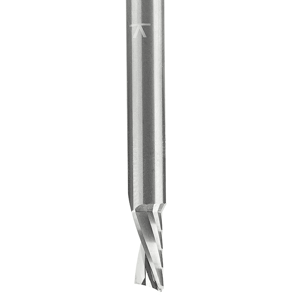 3/16" x 2" x 3/8" Down-Cut 'O' Plastic Cutting CNC Spiral Router Bit, 1-Flute, 3/16" Shank - Alt Image 1