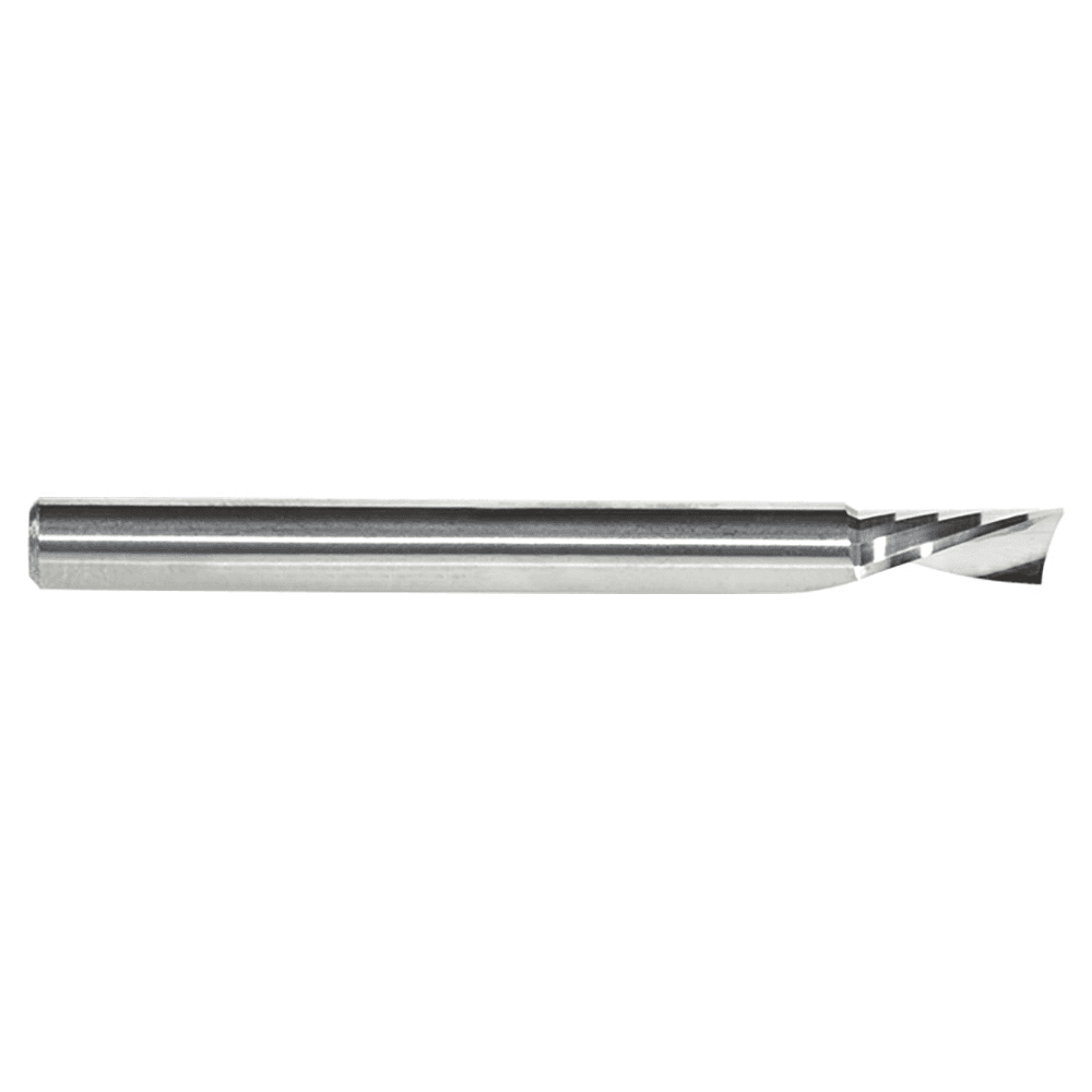 3/16" x 2" x 3/8" Down-Cut 'O' Plastic Cutting CNC Spiral Router Bit, 1-Flute, 3/16" Shank - Alt Image 2