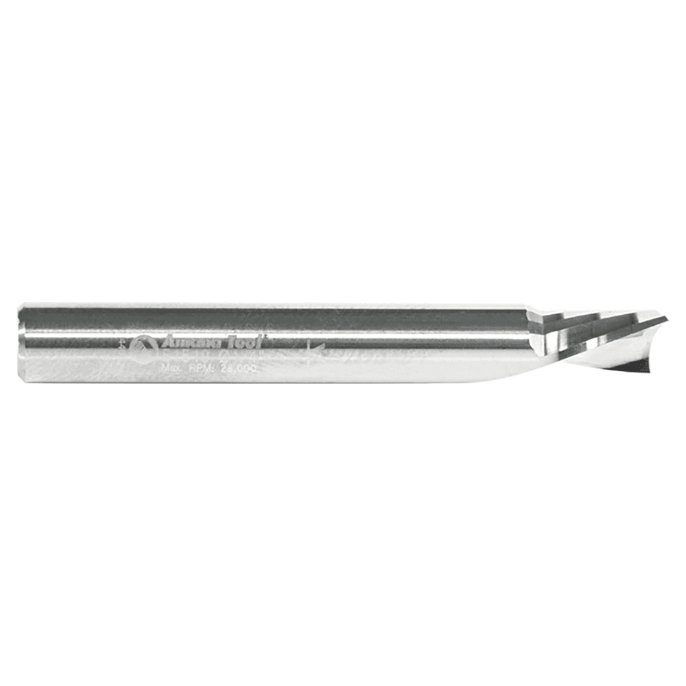 1/4" x 2" x 3/8" Down-Cut 'O' Plastic Cutting CNC Spiral Router Bit, 1-Flute, 1/4" Shank - Alt Image 1