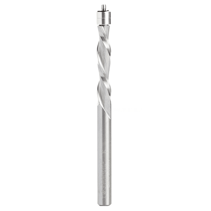 1/4" x 3-1/2" Aluminum Cutting Down-Cut Flush Trim Spiral Bit, 2-Flute, 1/4" Shank - Main Image