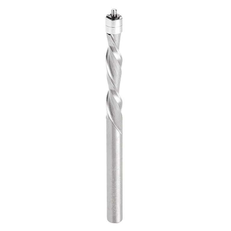 1/4" x 3-1/2" Aluminum Cutting Down-Cut Flush Trim Spiral Bit, 2-Flute, 1/4" Shank - Alt Image 1