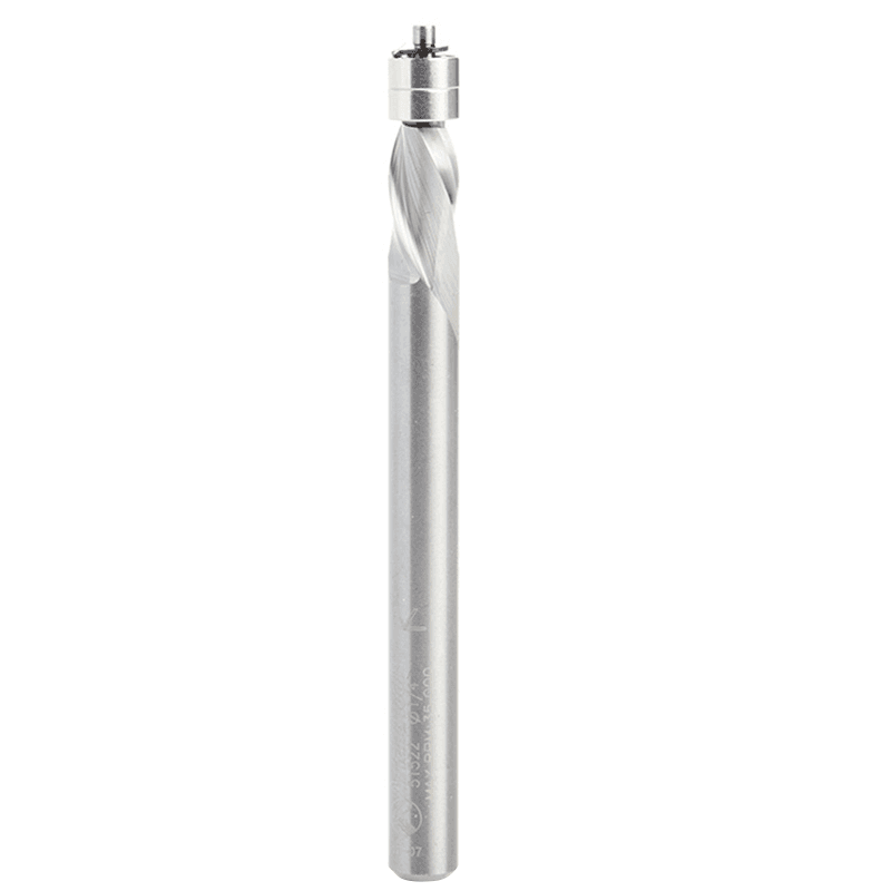 1/4" x 3" Aluminum Cutting Down-Cut Flush Trim Spiral Bit, 2-Flute, 1/4" Shank - Main Image