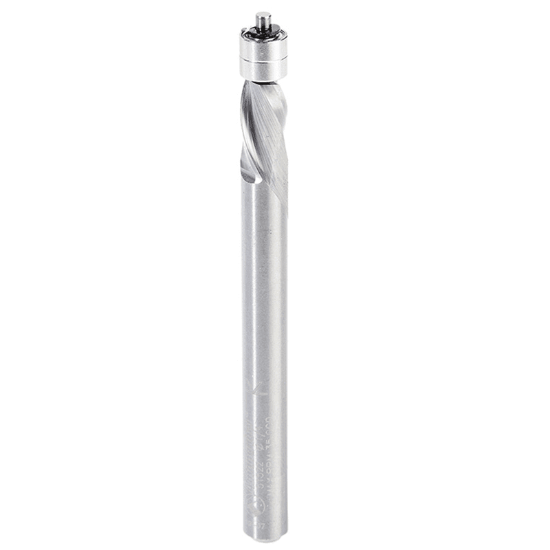 1/4" x 3" Aluminum Cutting Down-Cut Flush Trim Spiral Bit, 2-Flute, 1/4" Shank - Alt Image 1