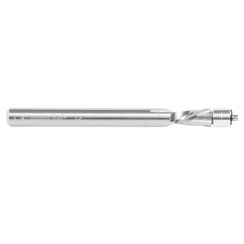 1/4" x 3" Aluminum Cutting Down-Cut Flush Trim Spiral Bit, 2-Flute, 1/4" Shank - Alt Image 2