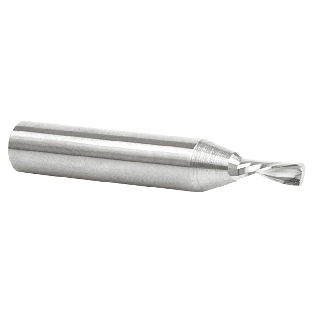 1/8" x 1-1/2" Down-Cut 'O' Plastic Cutting CNC Spiral Router Bit, 1-Flute, 1/4" Shank - Alt Image 2