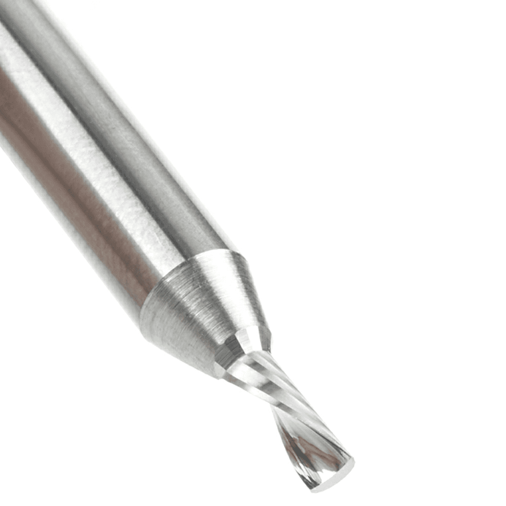 1/8" x 1-1/2" Down-Cut 'O' Plastic Cutting CNC Spiral Router Bit, 1-Flute, 1/4" Shank - Alt Image 3