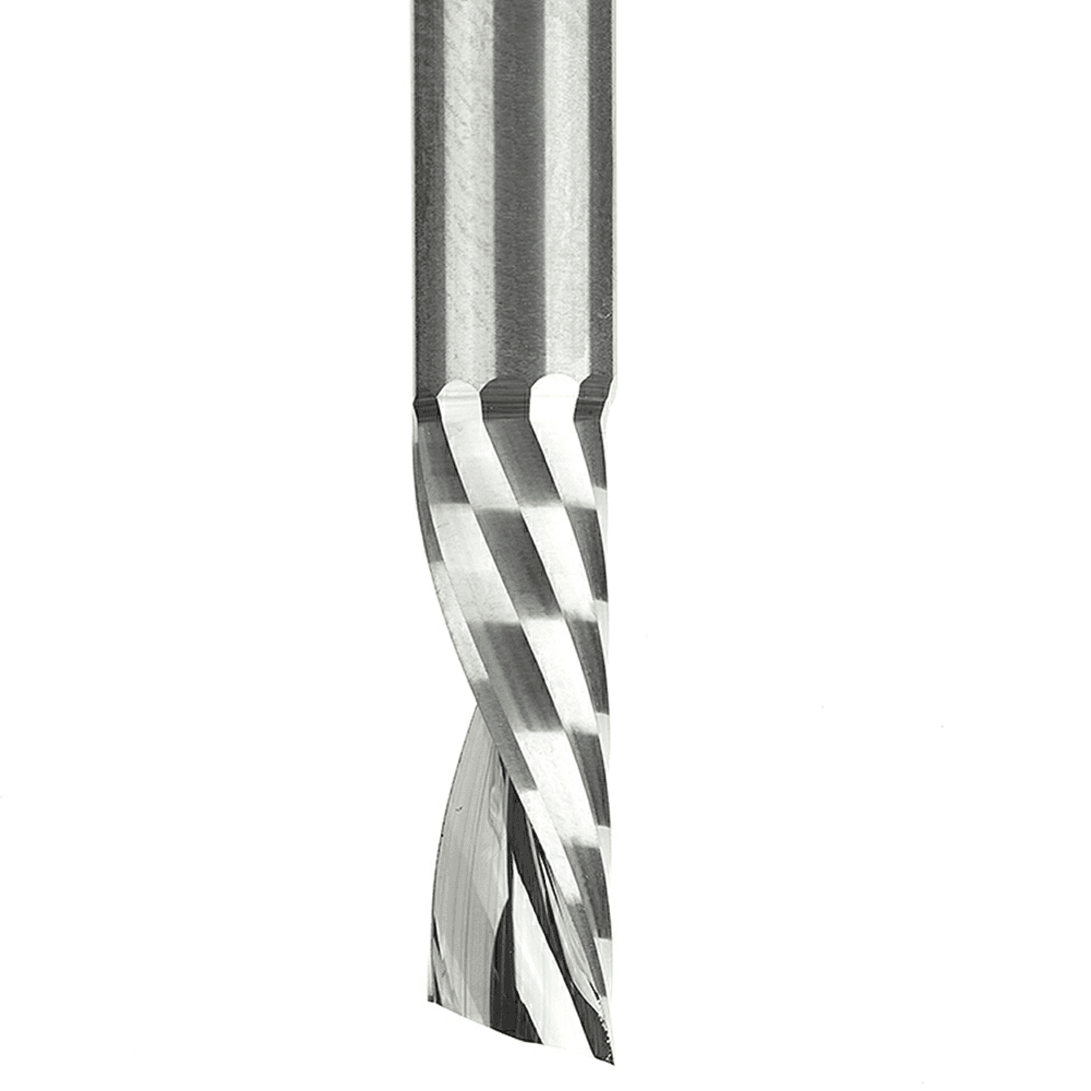 1/4" x 2-1/2" x 3/4" Down-Cut 'O' Plastic Cutting CNC Spiral Router Bit, 1-Flute, 1/4" Shank - Alt Image 1