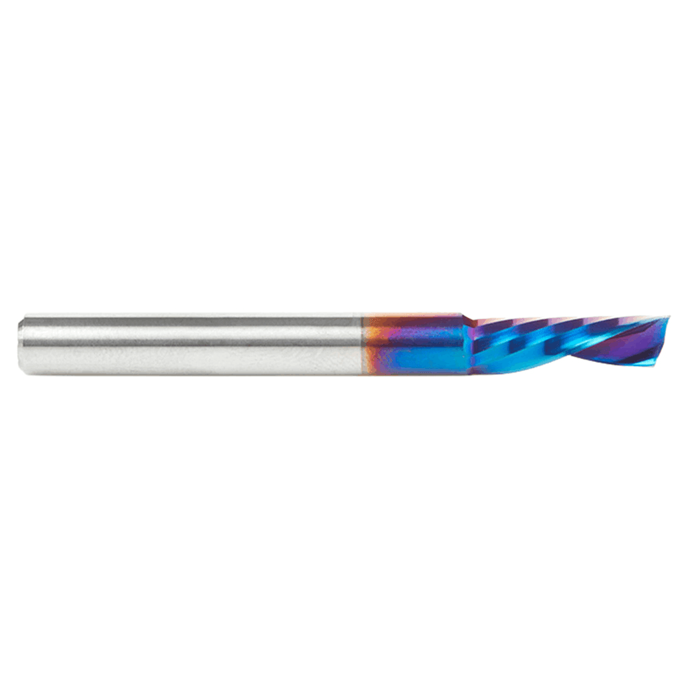 1/4" Dia x 3/4" Solid Carbide CNC Spektra Extreme Tool Life Coated Spiral 'O' Flute, Plastic Cutting, 1/4" Shank, Down-Cut Router Bit Alt 2 - Image