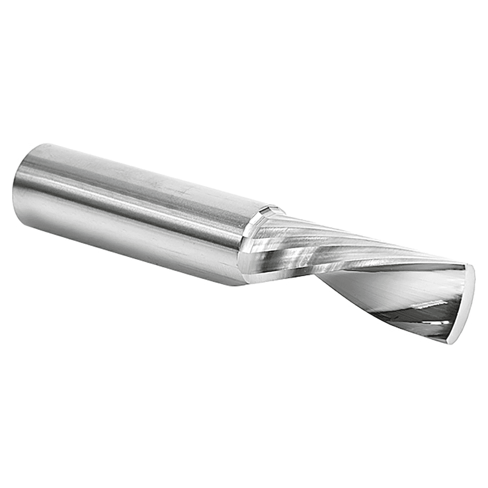 1/2" x 3" Down-Cut 'O' Plastic Cutting CNC Spiral Router Bit, 1-Flute, 1/2" Shank - Alt Image 2