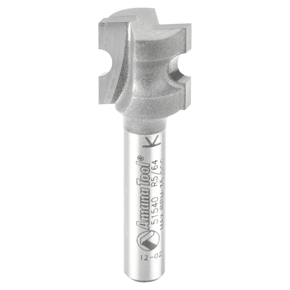 17/32" x 5/64" Radius Bull Nose Router Bit, 2-Flute, 1/4" Shank - Main Image