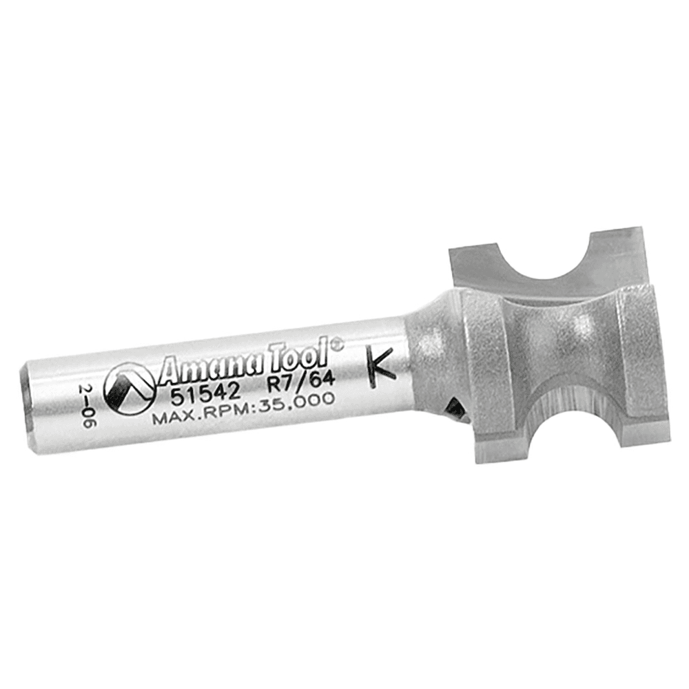 19/32" x 7/64" Radius Bull Nose Router Bit, 2-Flute, 1/4" Shank - Alt Image 1