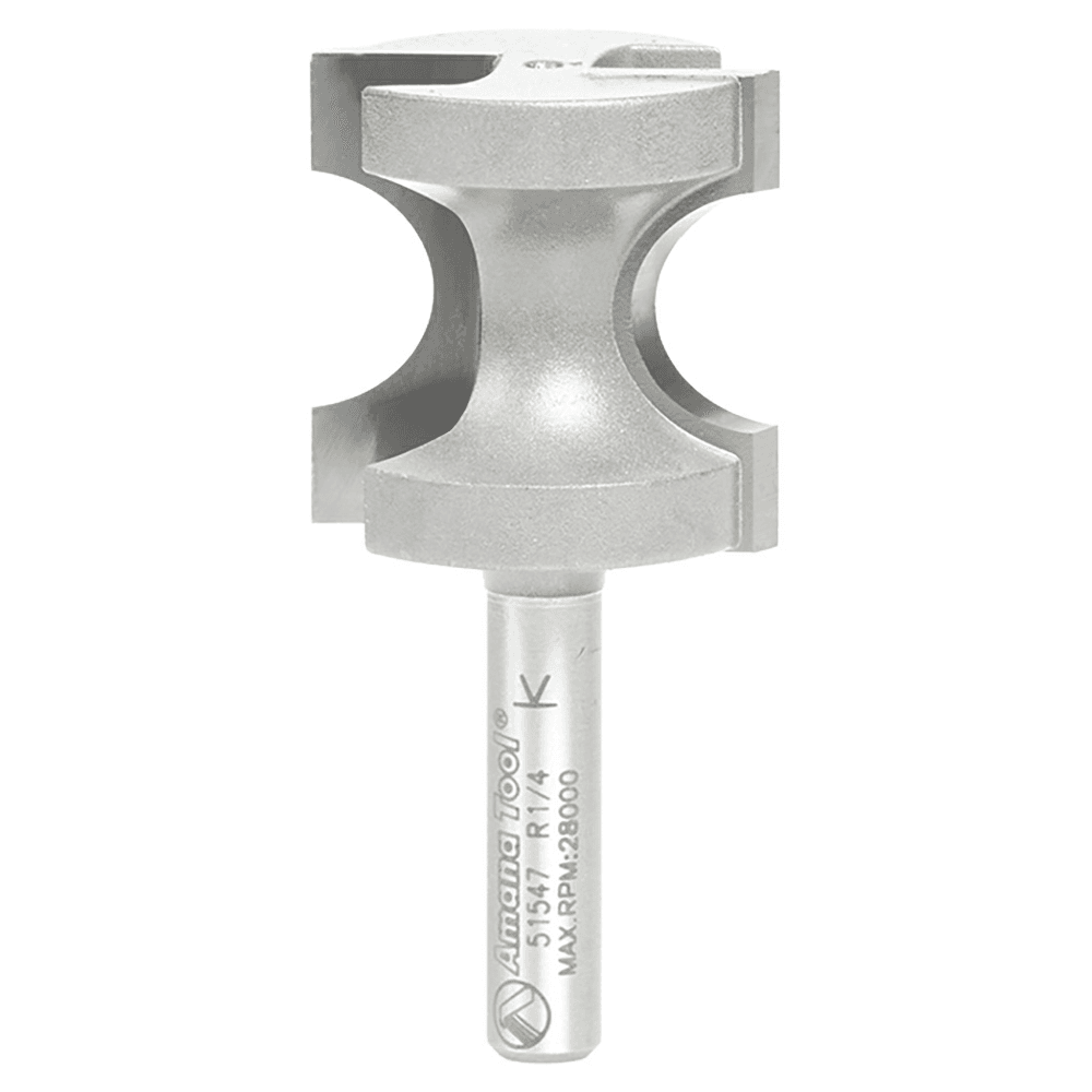 1" x 1/4" Radius Bull Nose Router Bit, 2-Flute, 1/4" Shank - Main Image