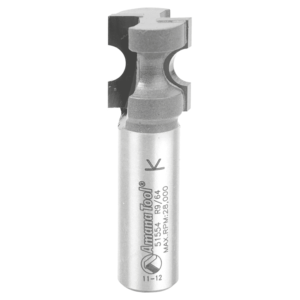 21/32" x 9/64" Radius Bull Nose Router Bit, 2-Flute, 1/2" Shank - Main Image