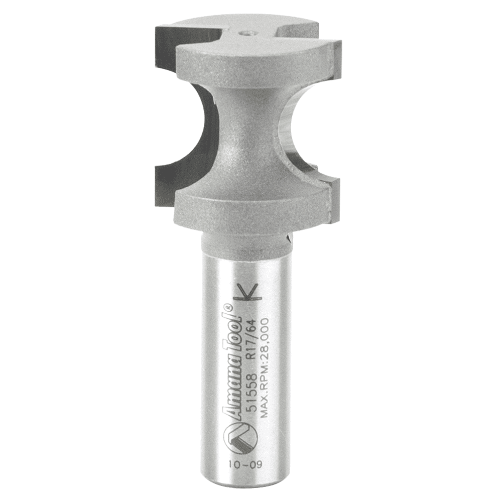 1-1/32" x 17/64" Radius Bull Nose Router Bit, 2-Flute, 1/2" Shank - Main Image