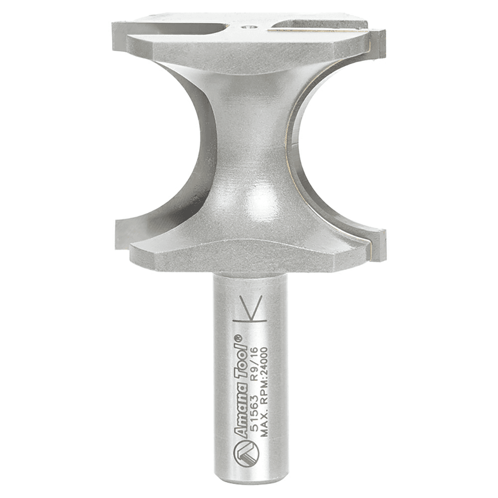 1-13/16" x 9/16" Radius Bull Nose Router Bit, 2-Flute, 1/2" Shank - Main Image