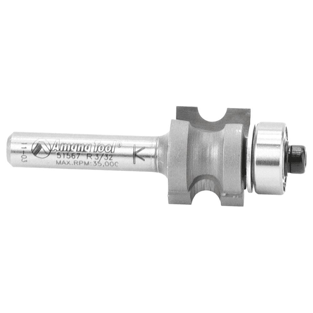 11/16" Dia x 1/2" Carbide Tipped Bull Nose Bit, 3/32" Radius, 1/4" Shank Alt 2 - Image