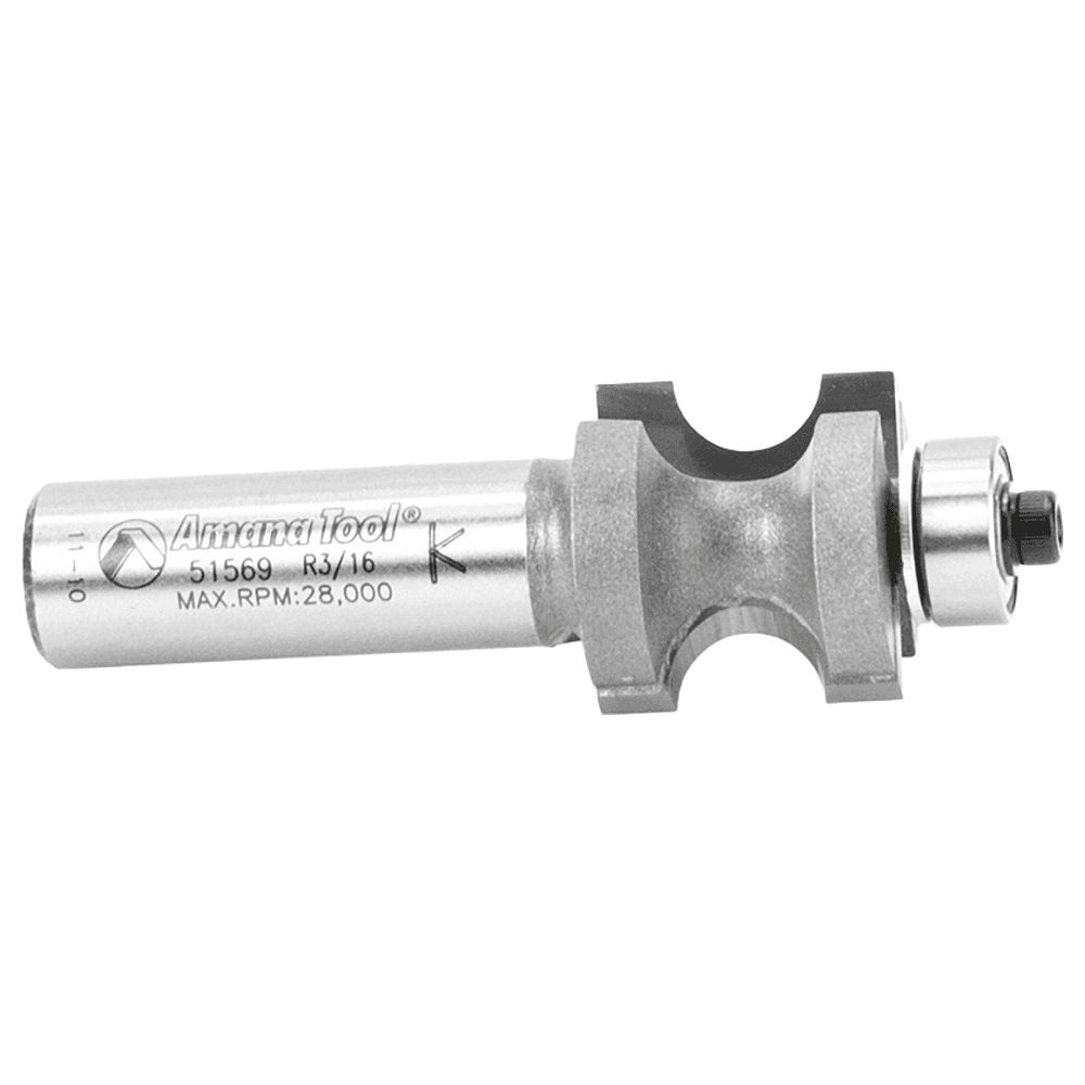 7/8" Dia x 3/4" Carbide Tipped Bull Nose Bit, 13/64" Radius, 1/2" Shank Alt 2 - Image