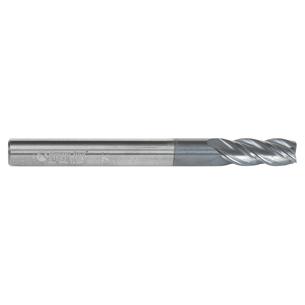 1/4" x 5/8" Solid Carbide AlTiN Coated CNC Variable Helix Spiral Square Bottom End Mill Bit, 4-Flute, 1/4" Shank Alt 2 - Image