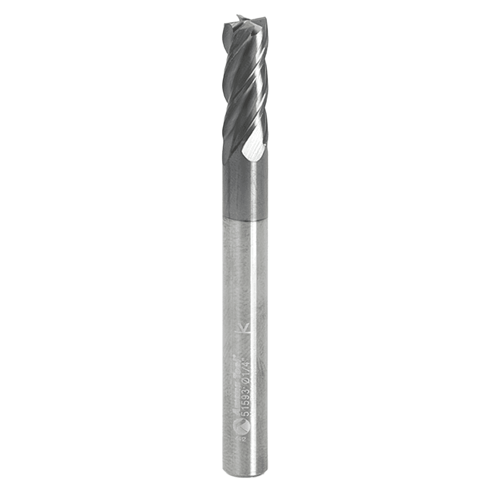 1/4" x 5/8" Solid Carbide AlTiN Coated CNC Variable Helix Spiral Square Bottom End Mill Bit, 4-Flute, 1/4" Shank Main - Image