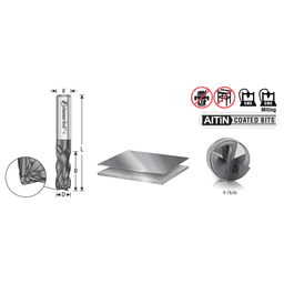 1/2" Dia x 1" CNC Variable Helix Spiral Router Bit, Square Bottom, 1/2" Shank Solid Carbide AlTiN Coated End Mill Alt 1 - Image