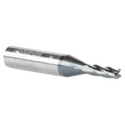 1/8 Dia x 3/8" CNC Solid Carbide Spiral Router Bit for Steel & Stainless Steel with AlTiN Coating 4-Flute, 1/4" Shank, 1-1/2" Long Up-Cut Router Bit, /45º Corner Chamfer End Mill Alt 3 - Image