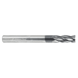1/4" Dia x 5/8" CNC Solid Carbide Spiral Router Bit for Steel/Stainless Steel with AlTiN Coating 4-Flute, 1/4" Shank, 2-3/8" Long Up-Cut Router Bit, /45º Corner Chamfer End Mill Alt 2 - Image