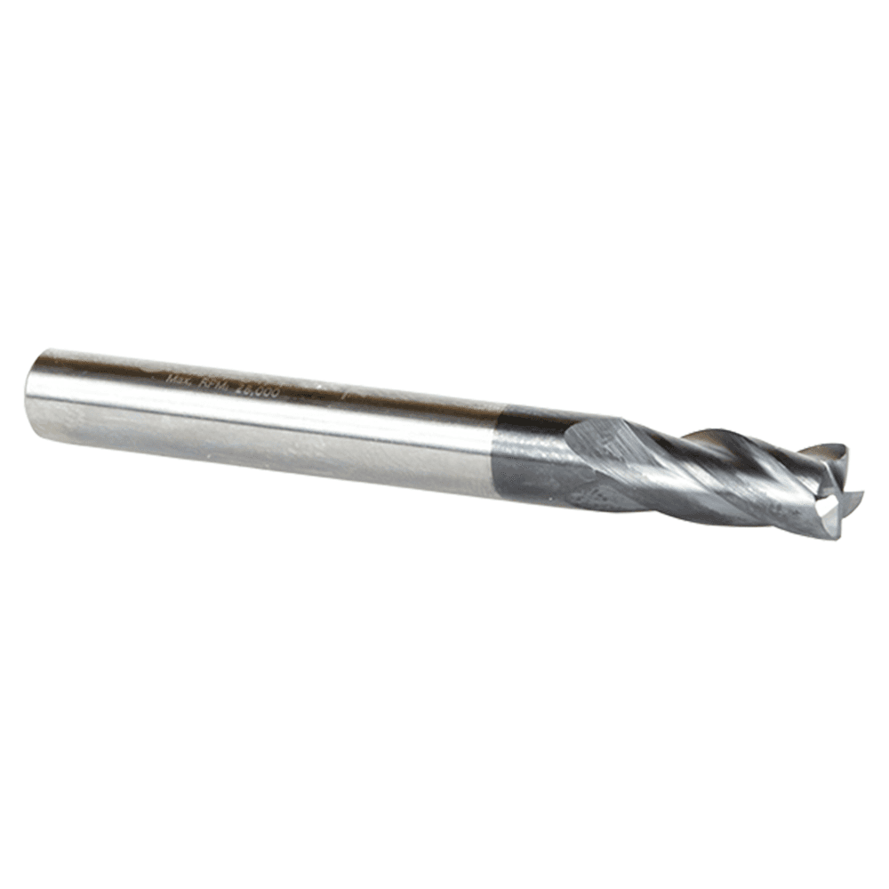 1/4" Dia x 5/8" CNC Solid Carbide Spiral Router Bit for Steel/Stainless Steel with AlTiN Coating 4-Flute, 1/4" Shank, 2-3/8" Long Up-Cut Router Bit, /45º Corner Chamfer End Mill Alt 3 - Image