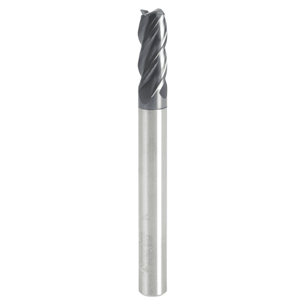 1/4" Dia x 5/8" CNC Variable Helix Spiral Router Bit, Corner Radius Bottom, 1/4" Shank x 0.015" Radius Solid Carbide AlTiN Coated Up-Cut End Mill Main - Image