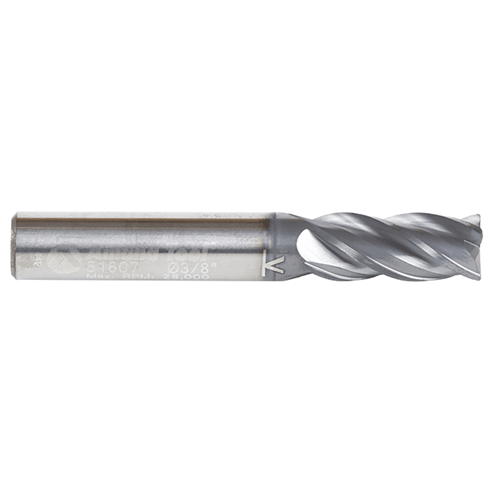 3/8" Dia x 7/8" CNC Variable Helix Spiral Router Bit, Corner Radius Bottom, 3/8" Shank x 0.020 Radius Solid Carbide AlTiN Coated Up-Cut End Mill Alt 2 - Image