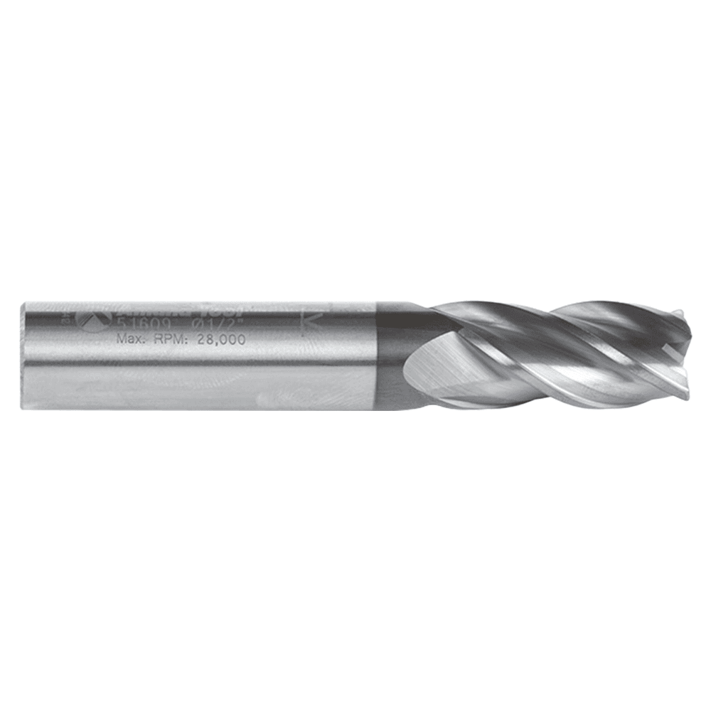 1/2" Dia x 1" CNC Variable Helix Spiral Router Bit, Corner Radius Bottom, 1/2" Shank x 0.030 Radius Solid Carbide AlTiN Coated Up-Cut End Mill Alt 2 - Image