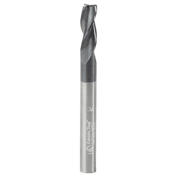 6mm Dia x 16mm CNC Metric Solid Carbide Spiral for Steel & Stainless Steel with AlTiN Coating 3-Flute, 6mm Shank, 60mm Long Up-Cut Router Bit, /45º Corner Chamfer End Mill Main - Image