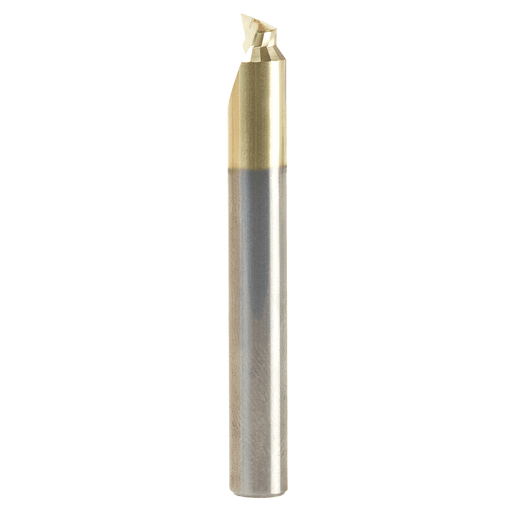 3/16" Dia x 3/32" Solid Carbide Aluminum Cutting Chamfer Edge Router Bit, 1/4" Shank ZrN Coated Up-Cut End Mill Main - Image