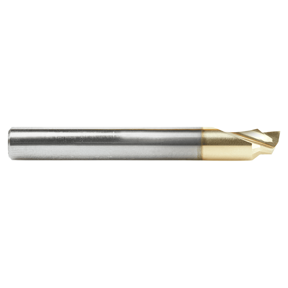 3/16" Dia x 1/8" Solid Carbide Aluminum Chamfer Edge Router Bit, 1/4" Shank ZrN Coated Up-Cut End Mill Alt 2 - Image