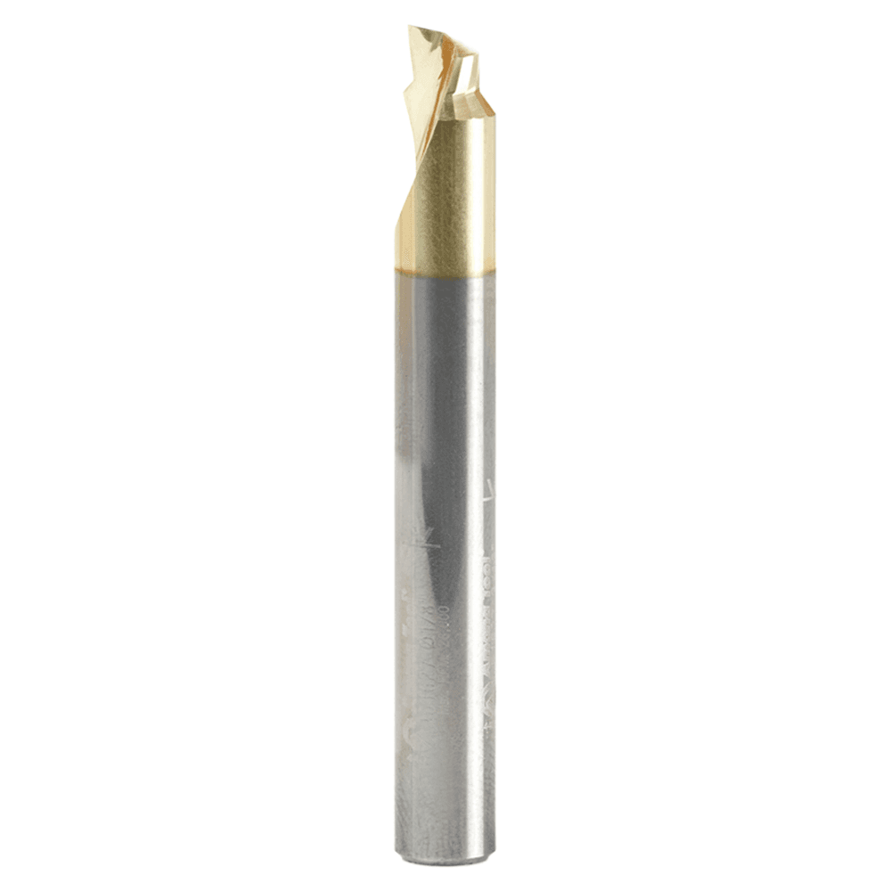 3/16" Dia x 1/8" Solid Carbide Aluminum Chamfer Edge Router Bit, 1/4" Shank ZrN Coated Up-Cut End Mill Main - Image