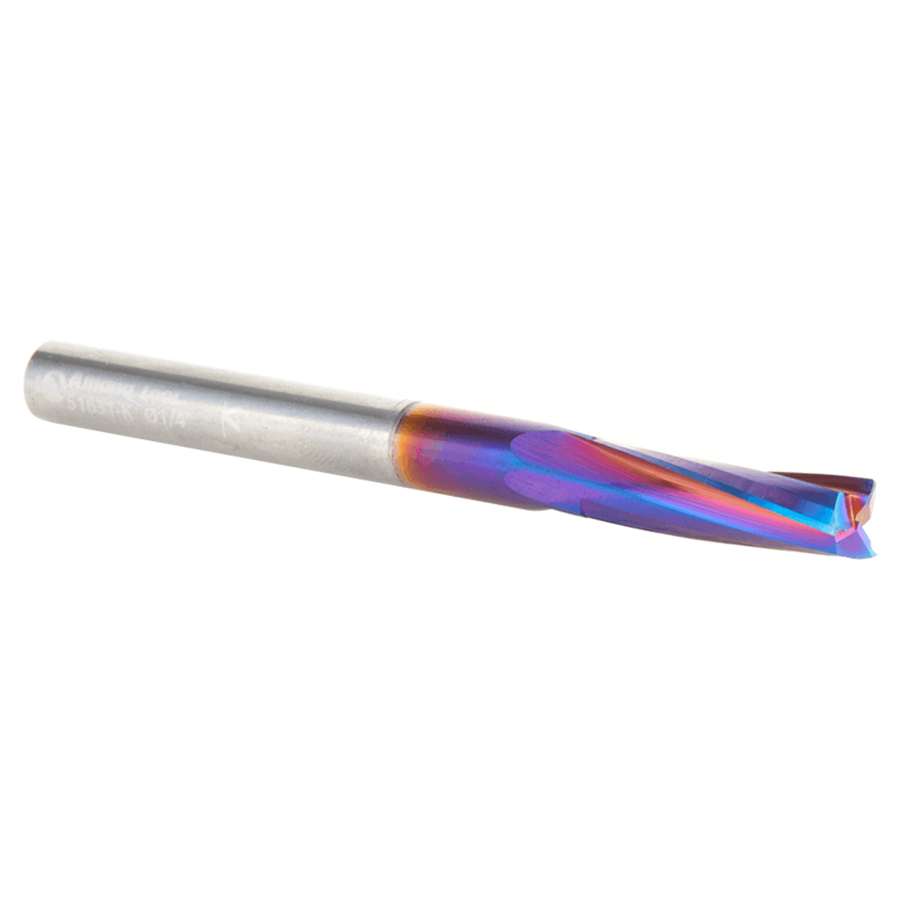 1/4" Dia x 7/8" Solid Carbide Spektra Extreme Tool Life Coated Spiral Finisher Router Bit, 1/4" Shank Up-Cut Alt 3 - Image