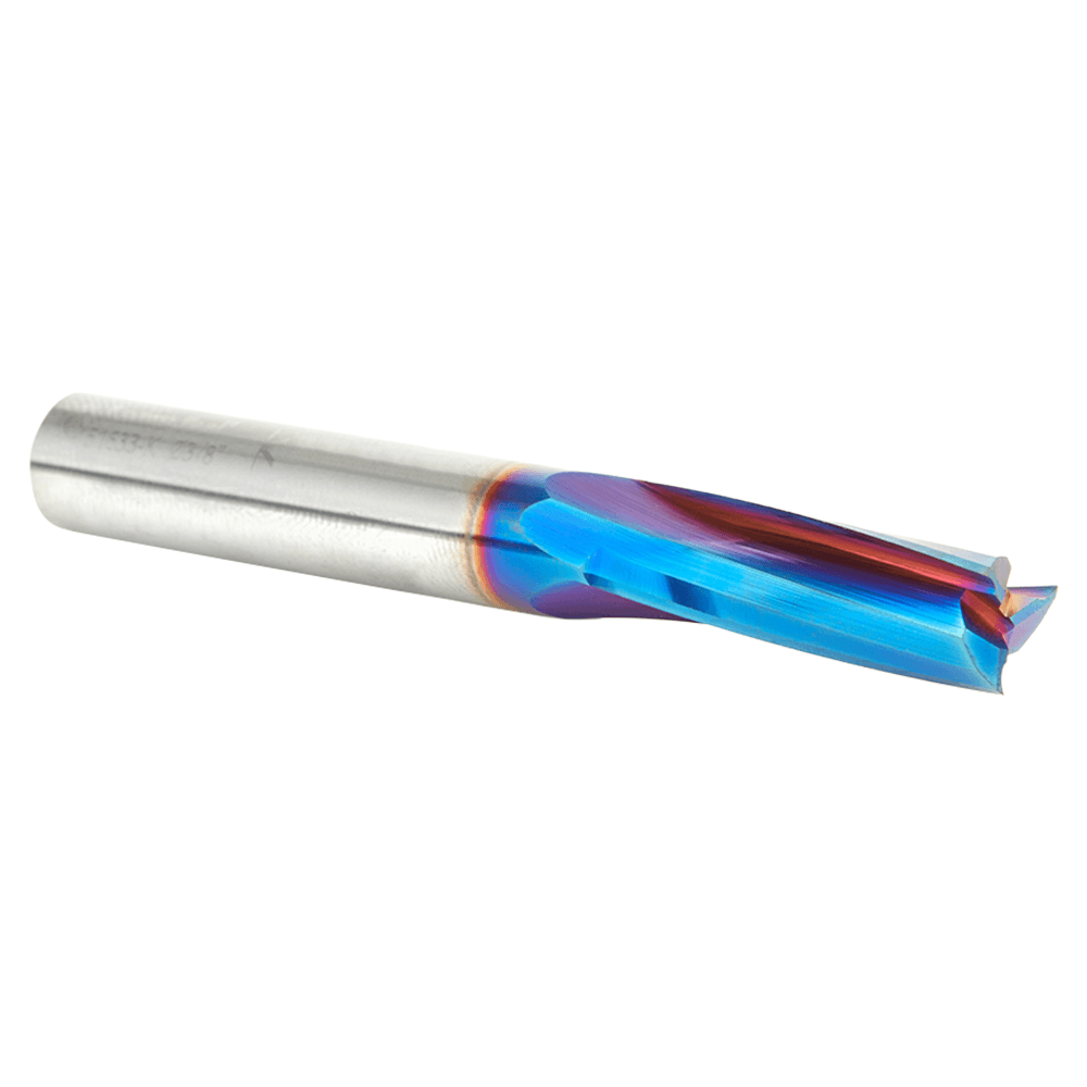 3/8" Dia x 1-1/8" Solid Carbide Spektra Extreme Tool Life Coated Spiral Finisher Router Bit, 3/8" Shank Up-Cut Alt 3 - Image