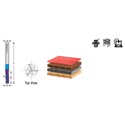 1/2" Dia x 1-1/8" Solid Carbide Spektra Extreme Tool Life Coated Spiral Finisher Router Bit, 1/2" Shank Up-Cut Alt 1 - Image