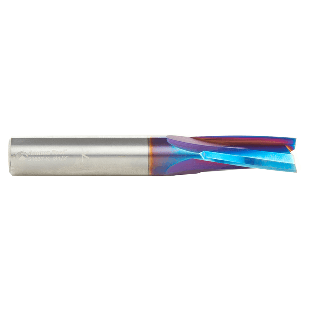 1/2" Dia x 1-1/8" Solid Carbide Spektra Extreme Tool Life Coated Spiral Finisher Router Bit, 1/2" Shank Up-Cut Alt 2 - Image