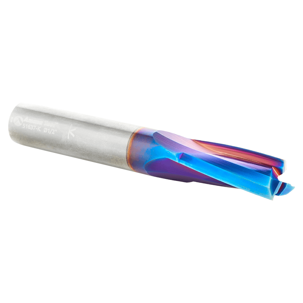 1/2" Dia x 1-1/8" Solid Carbide Spektra Extreme Tool Life Coated Spiral Finisher Router Bit, 1/2" Shank Up-Cut Alt 3 - Image