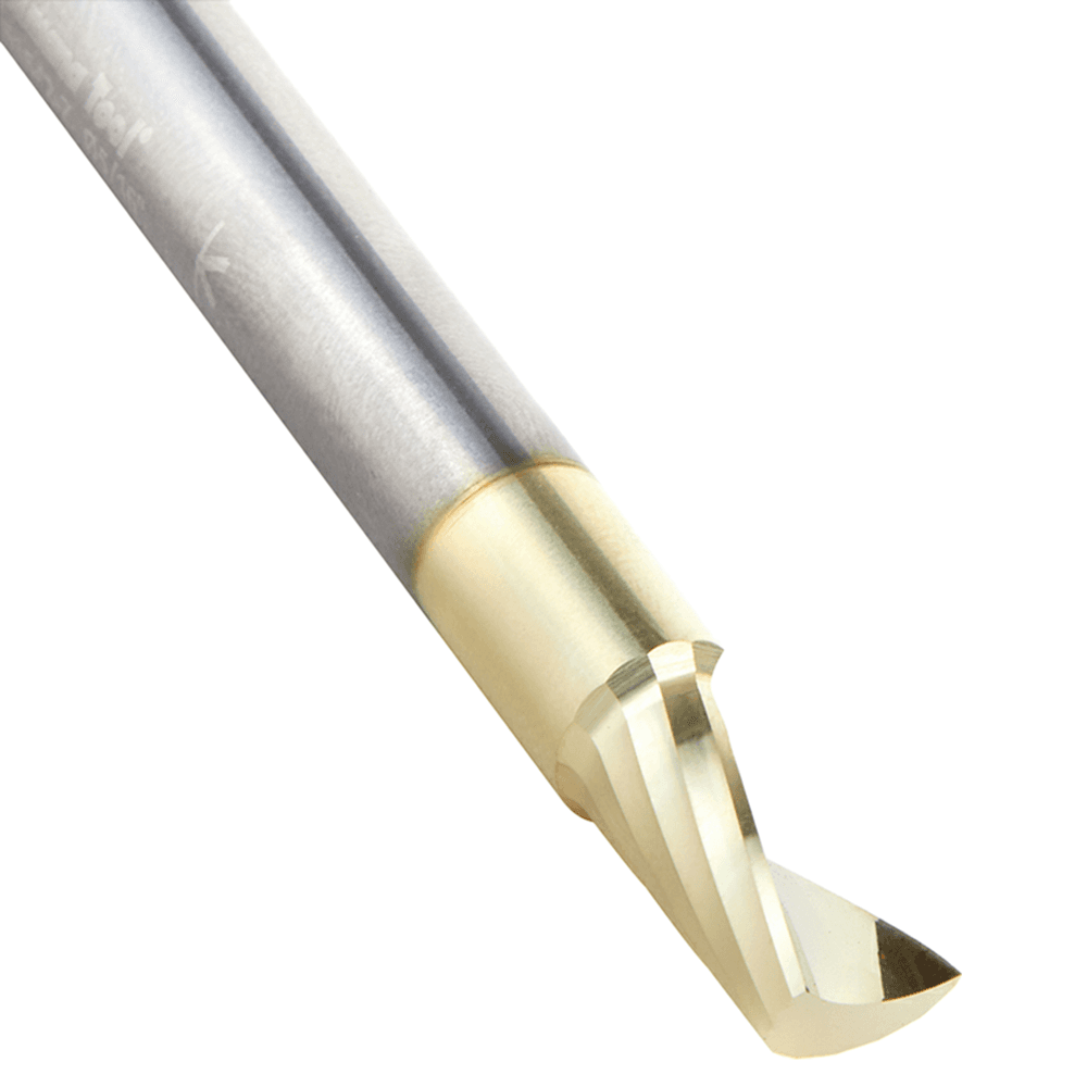 5/16" Dia x 9/16" Solid Carbide CNC Spiral 'O' Flute, Aluminum Cutting, 5/16" Shank, Up-Cut ZrN Coated Router Bit Alt 4 - Image