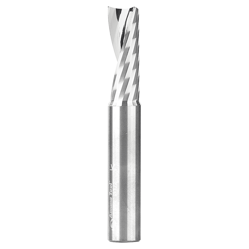 1/2" Dia x 1-3/8" Solid Carbide CNC Spiral 'O' Single Flute, Aluminum Cutting, 1/2" Shank, 3-1/2" Long Up-Cut Router Bit Main - Image