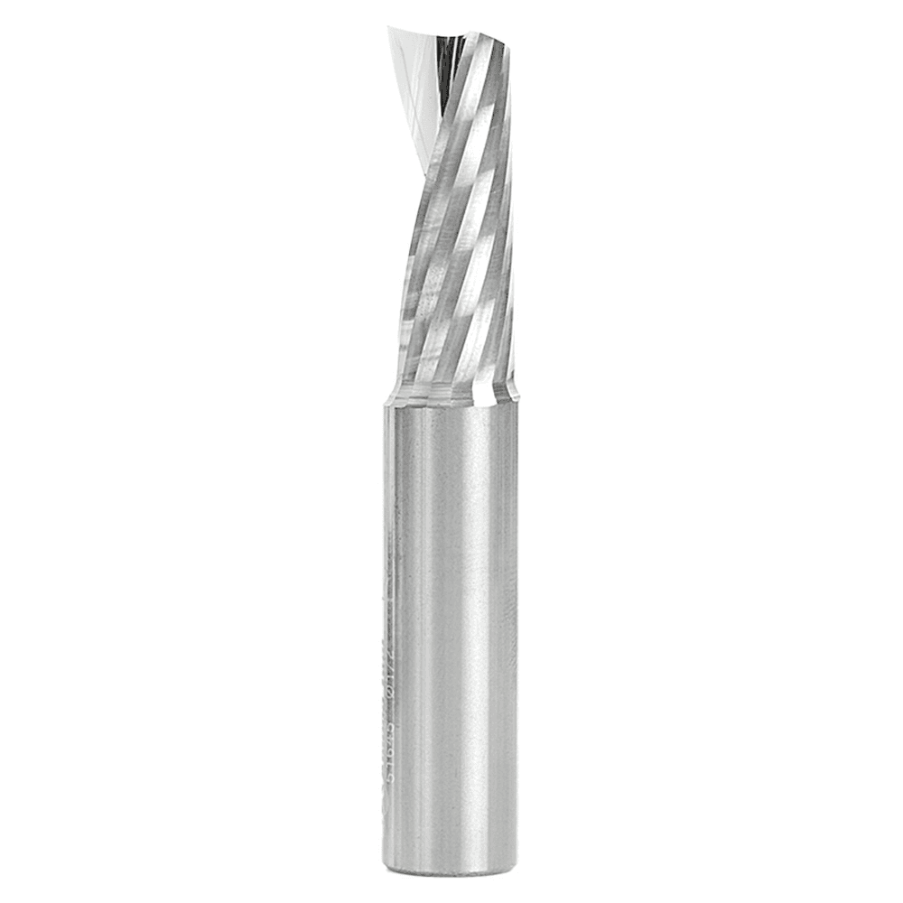 1/2" Dia x 1-1/4" Solid Carbide CNC Spiral 'O' Single Flute, Plastic Cutting, 1/2" Shank, 3" Long Up-Cut Router Bit Alt 1 - Image