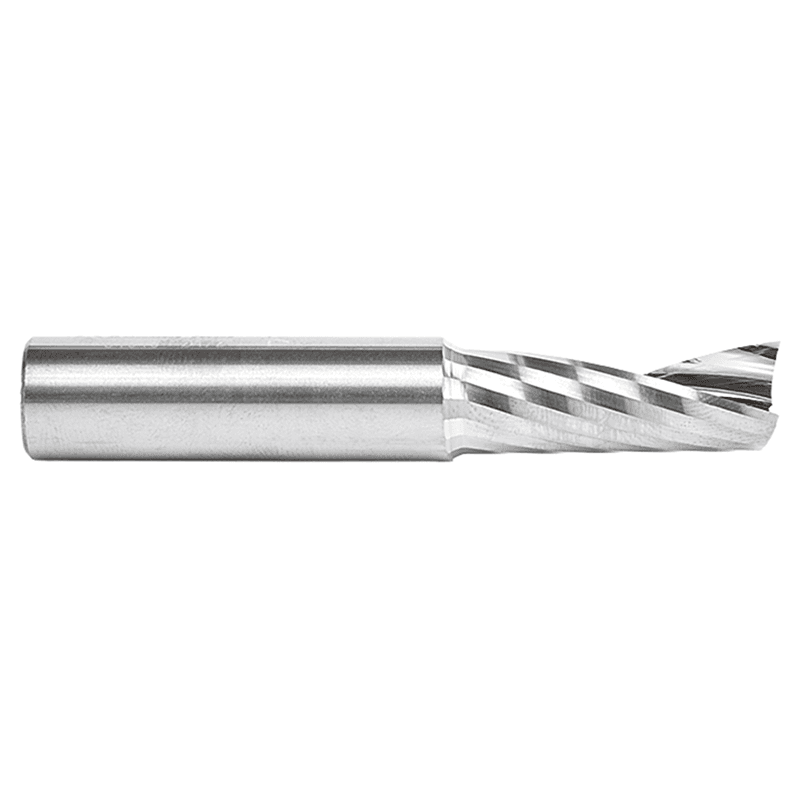 1/2" Dia x 1-1/4" Solid Carbide CNC Spiral 'O' Single Flute, Plastic Cutting, 1/2" Shank, 3" Long Up-Cut Router Bit Alt 2 - Image